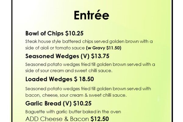 2025 WINTER MENU- ENTREE 2025 WINTER MENU- ENTREE
